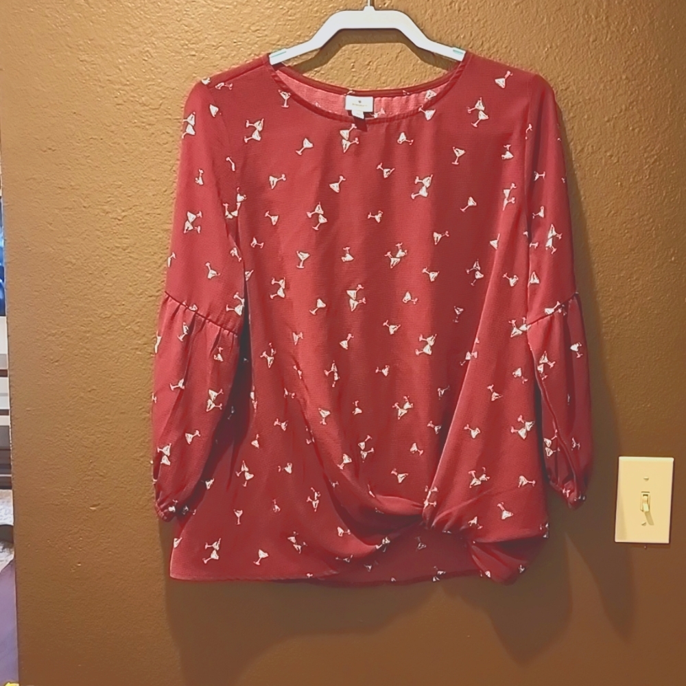 Martini Blouse Burgandy. L, XL, 2XL
